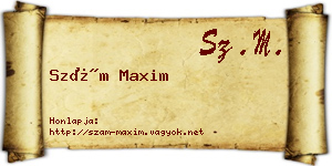 Szám Maxim névjegykártya